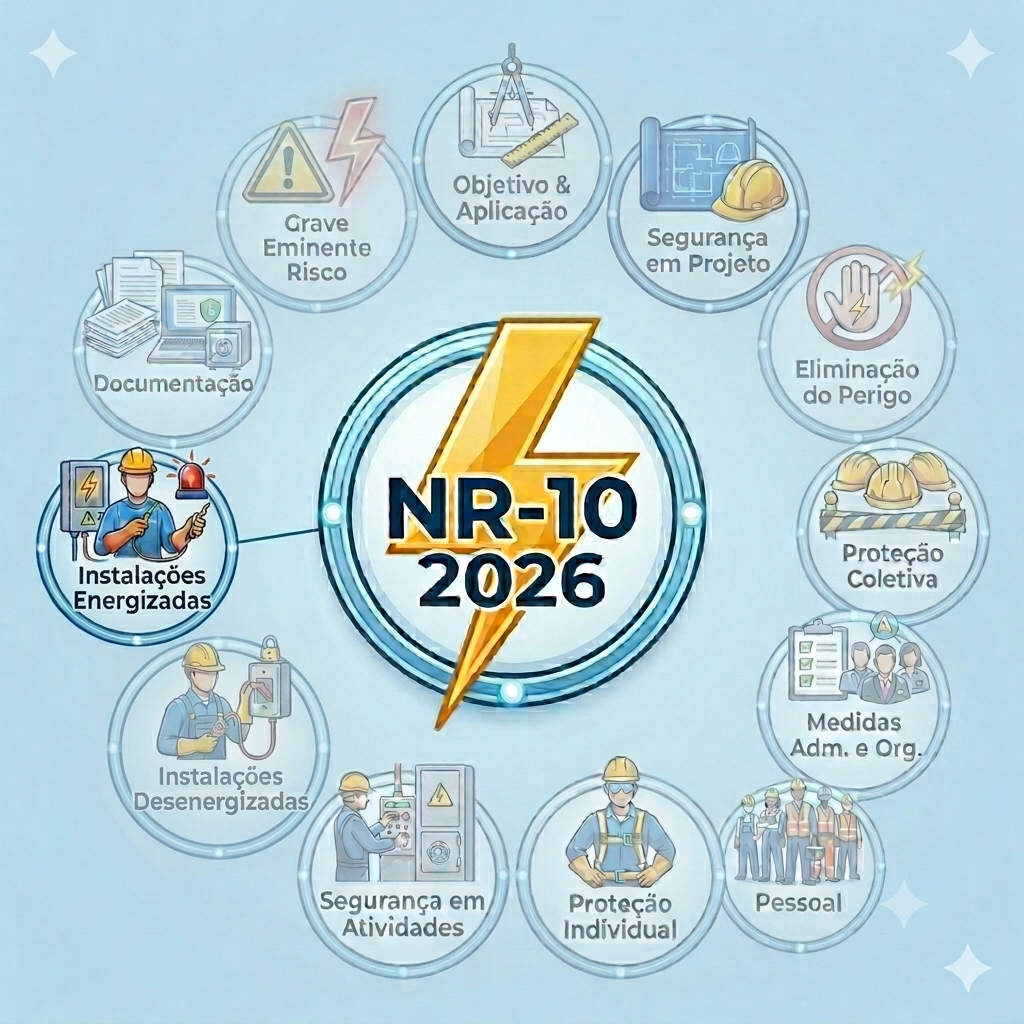 Nova NR-10 PARTE – 10 – SEGURANÇA EM INSTALAÇÕES ELÉTRICAS ENERGIZADAS E EM PROXIMIDADE